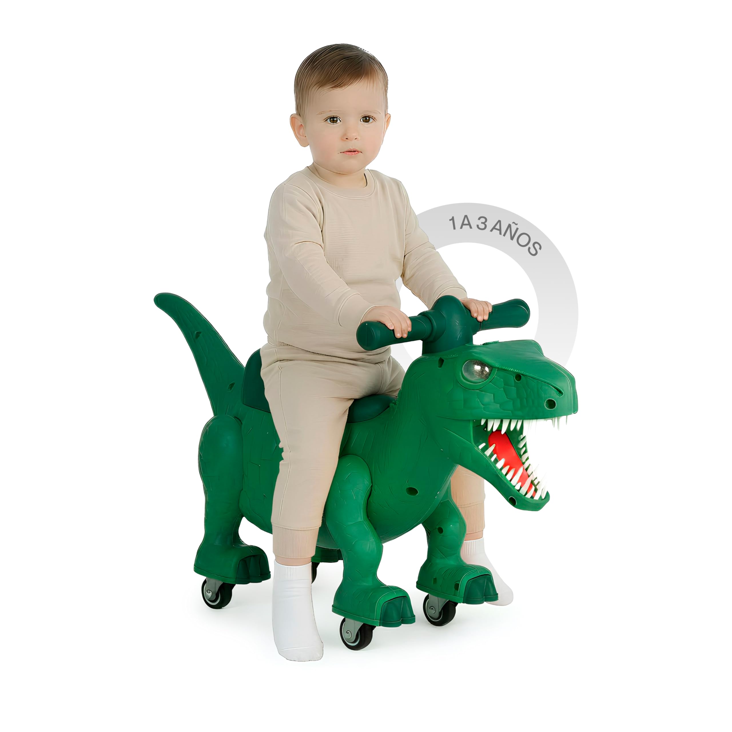 ZOMILUX - Correpasillos De Dinosaurio Dino Rider - Juguetes para Niño/Niña - Juguete Infantil 1 a 3 Años - Carro Montable Niño con Ruedas 360° Silenciosas - Varios Colores. (Verde)