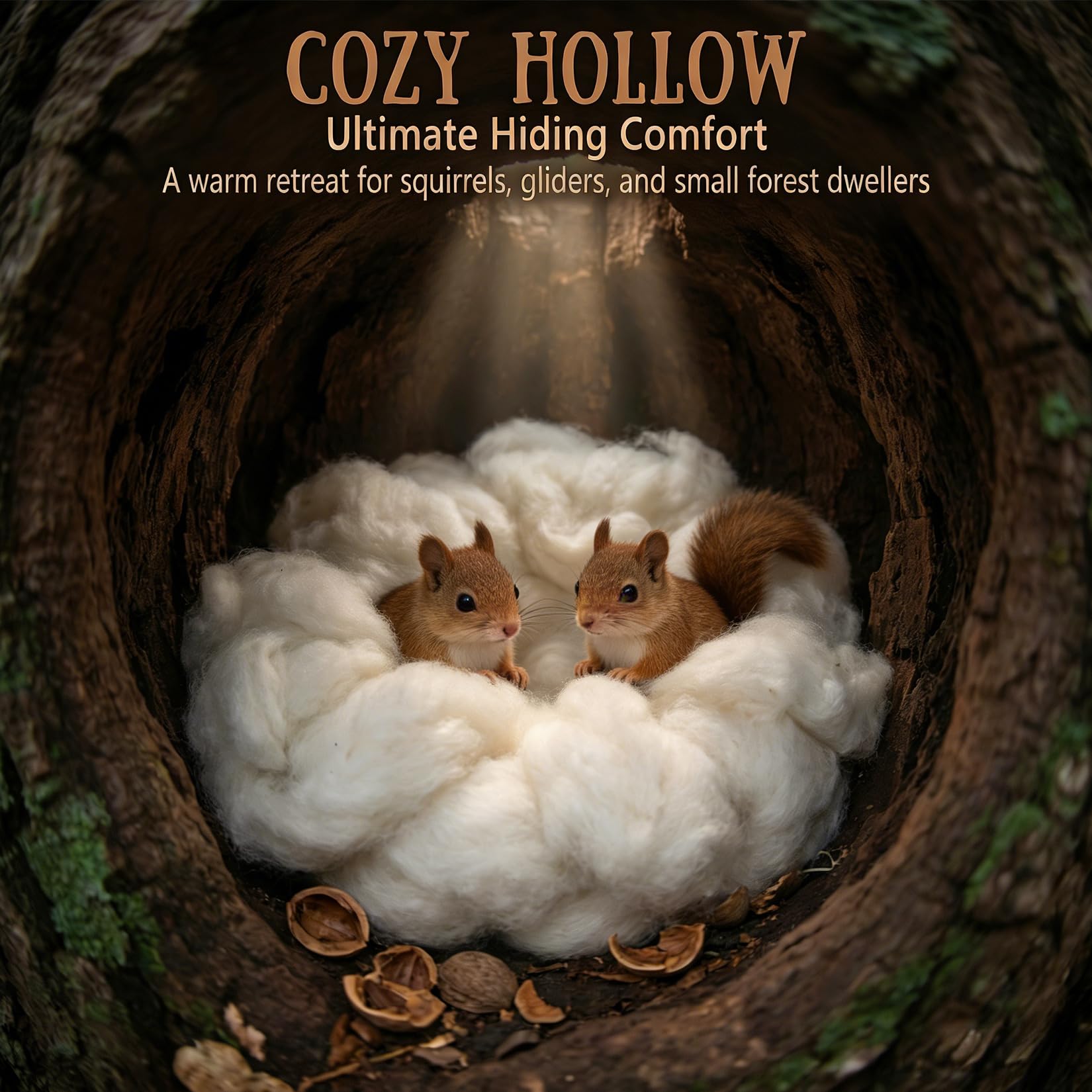 RAINFLOW Natürliches Nistmaterial für Vögel, 142 g – Vogel-Nistmaterial, Baumwolle, Tier-Hamster-Einstreu, Nest-Bettwäsche für Wildvögel, Kaninchen, Zuckergleiter, Eichhörnchen, Hamster