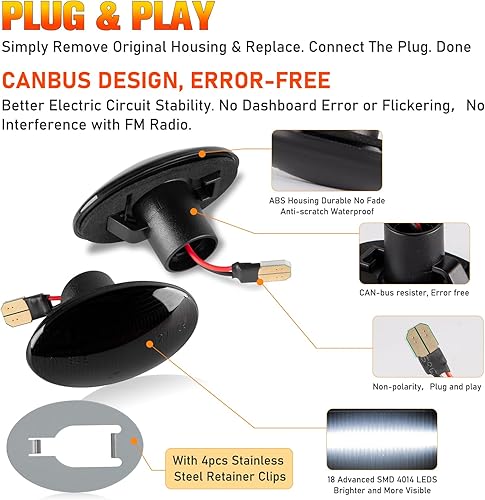 Miniatura 4 de POPMOTORZ Juego de luces LED para guardabarros laterales y cama trasera compatible con Ford F350 F450 F550 Super Duty 1999-2010, lámparas LED