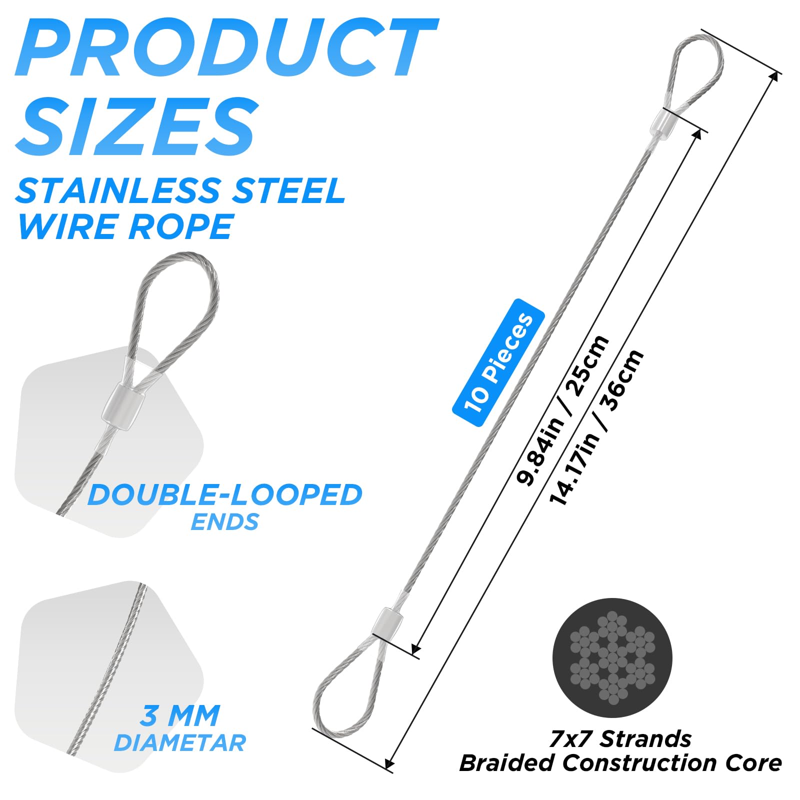 Color Vinyl Coated Wire Rope Cable,1/8