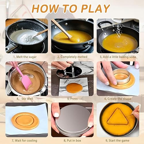 Miniatura 6 de Herramientas coreanas para hacer dulces de azúcar, kit de cortadores de galletas de acero inoxidable para paraguas, triangular, estrella, redondo,