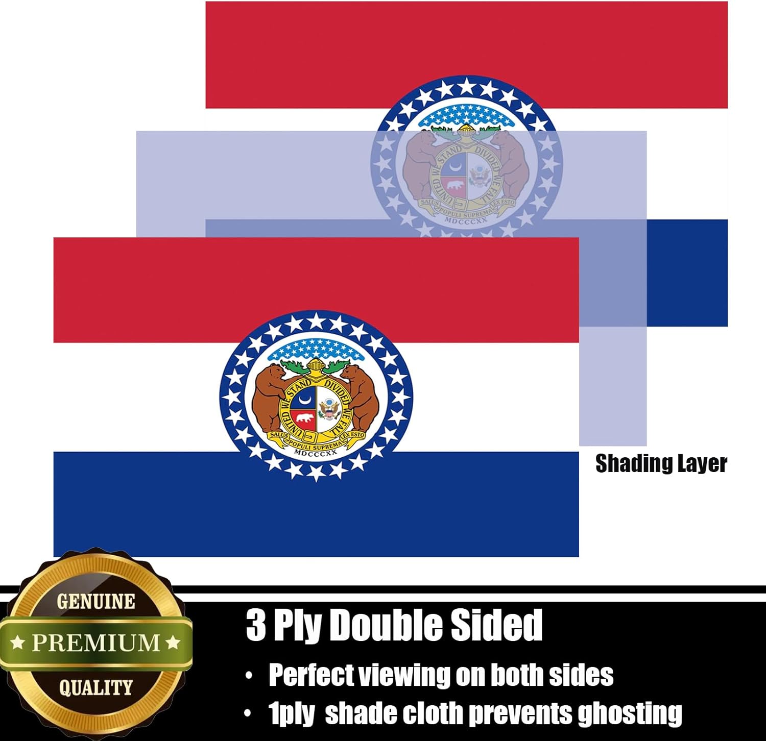 Missouri Flag 3x5 FT Sturdy for Outside, Heavy Duty 3Ply Polyester Missouri State Flags Outdoor, Double Sided Long Lasting MO State Flag Brass Grommets - Image 2
