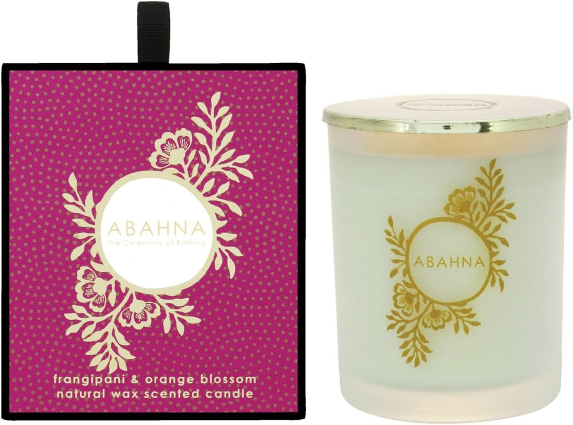 Abahna Frangipani & Orange Blossom Natural Wax Scented Candle