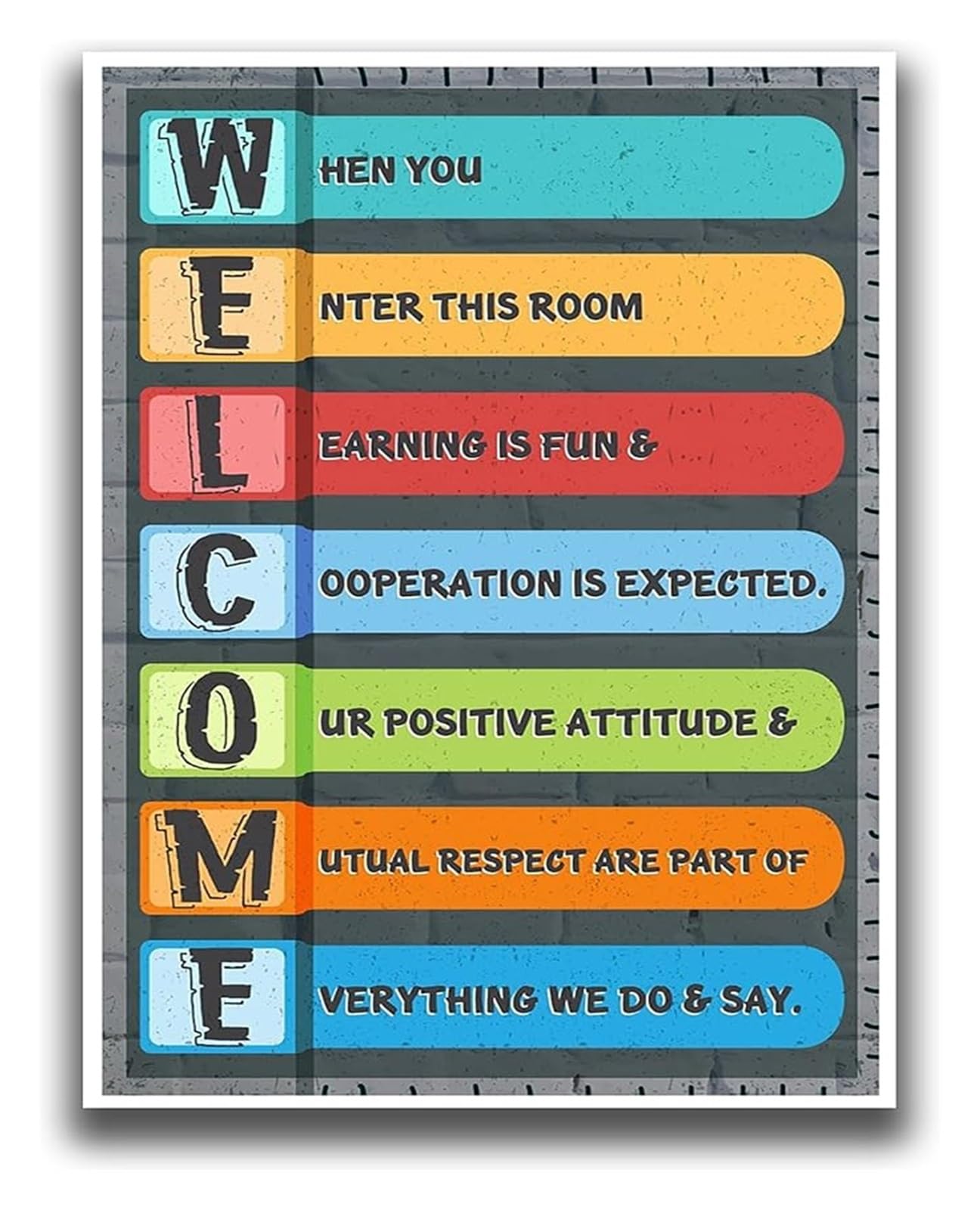 IDGTTLDF Mindset Posters Motivational Wall-Art for Classroom Decor Inspirational Quotes Encouraging Prints for Students Teachers School Home Office Framed,12x18inch(30x45cm)
