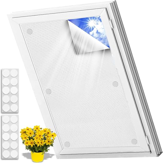 Store occultant temporaire pour fenêtre de toit - Matériau 100 % occultant - Sans perçage - Pour chambre à coucher - Avec attaches auto-adhésives et ciseaux - 100 x 145 cm