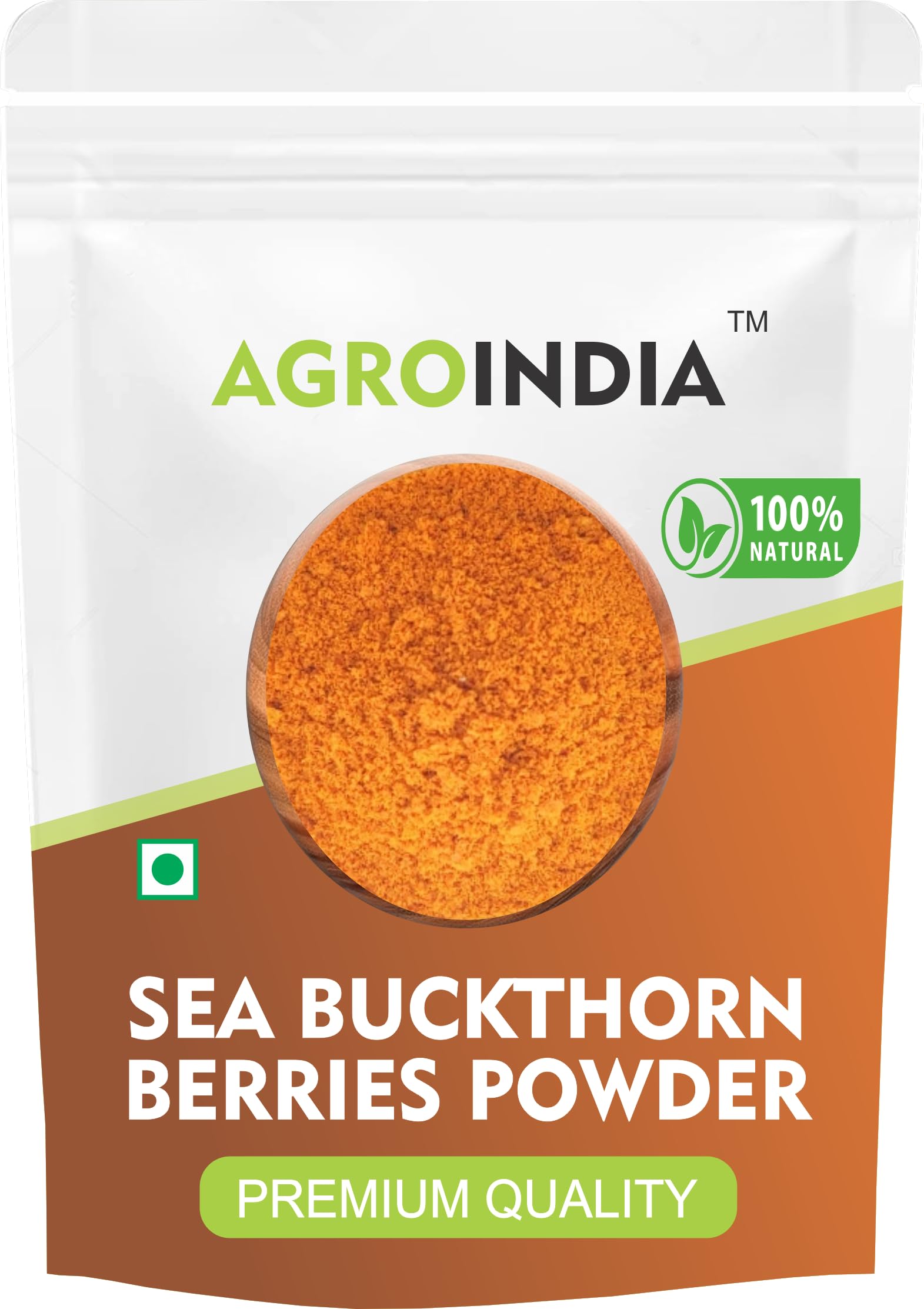 AgroIndia Sea Buckthorn Berries Powder -Himalayan Sea Buckthorn Berries- Best Source of Natural Vitamins And Minerals- 100% Natural Sea Buckthorn Berries- Organic Sea Buckthorn Berries For Skin- Rich In Omega, Fatty Acids, Vitamin E, Vitamin C, No Added Sugar (150g)