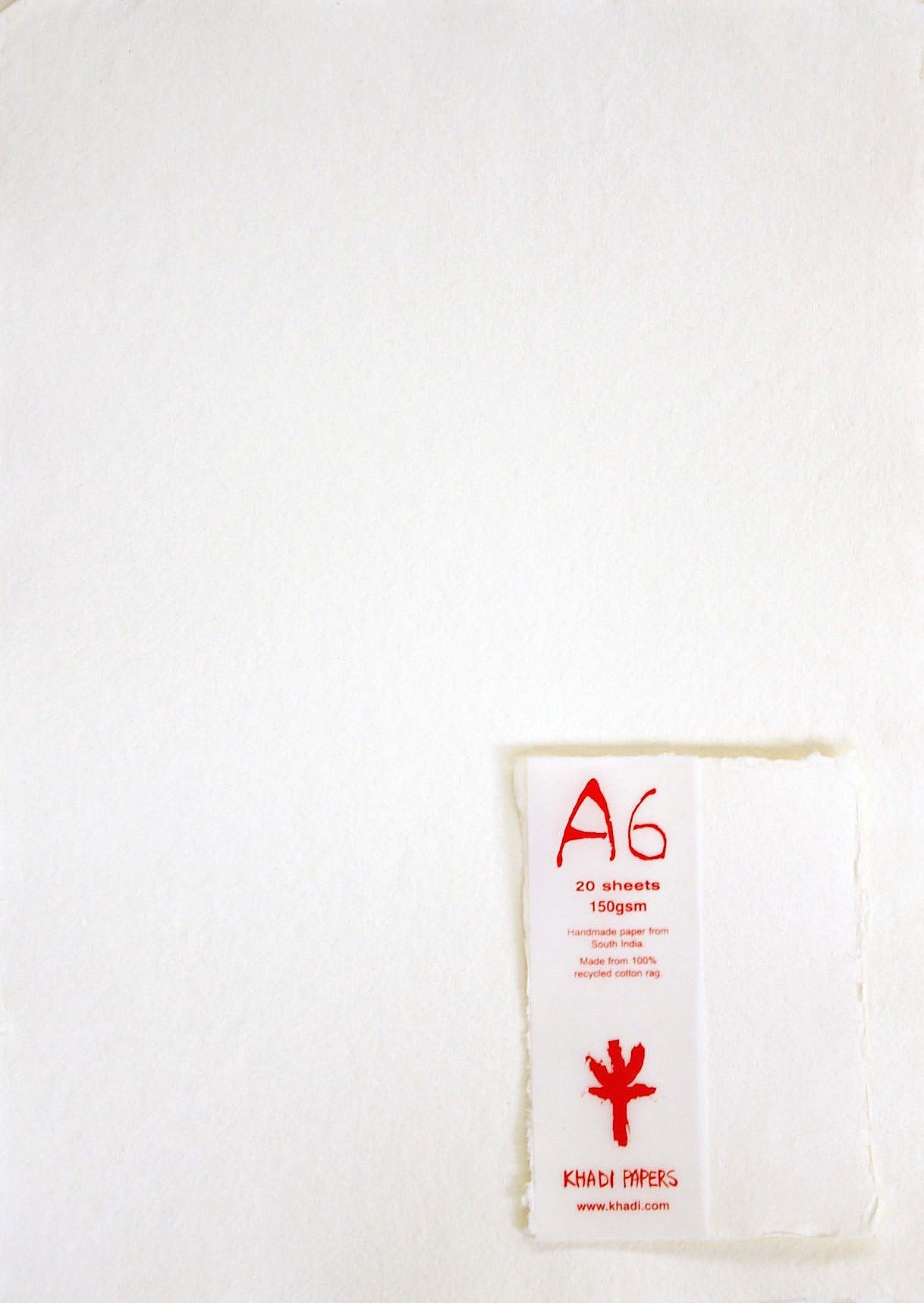 Paper White RAG (20 Sheets) Packs A6W 150 GSM 4" X 6"