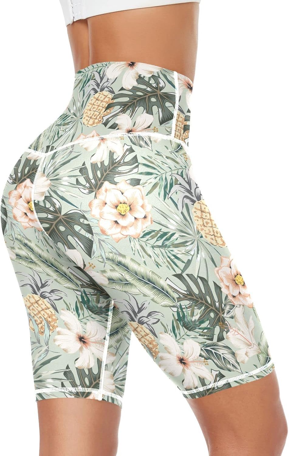 High Waist Yoga Shorts for Women Athletic Shorts Leggings with Hidden Pockets
