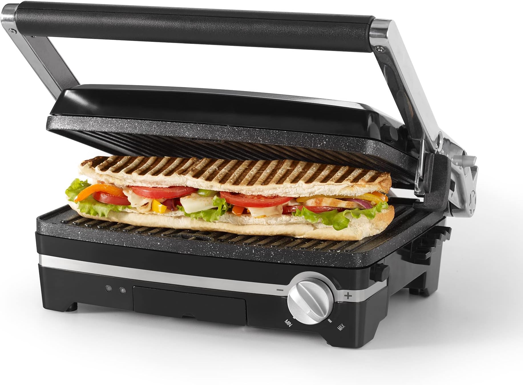 Proctor Silex 4 Serving Panini Press, Sandwich Maker and Compact Indoor Grill, Upright Storage