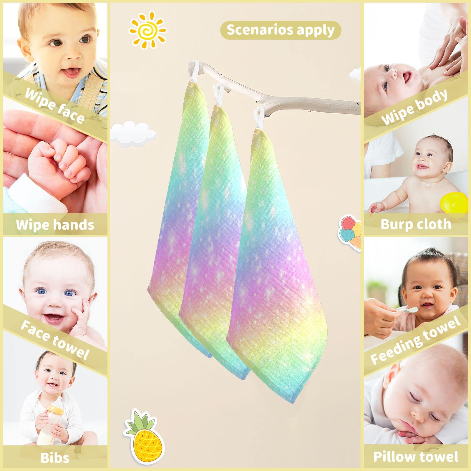 専用❤みかん❤もっちりニット×雲の6重ガーゼ⭐ハンドタオル