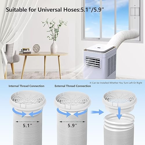 Vista 3 de Kit de ventilación portátil de ventana de CA, panel de sellado de ventana de PVC ajustable para ventanas correderas / puertas, kit de ventana