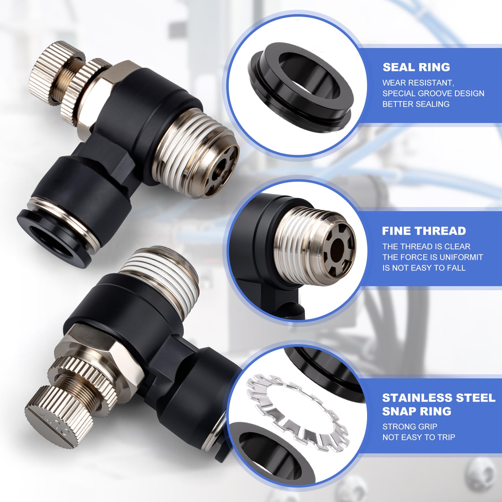 Raccordo A Gomito Girevole 90° 1/8 NPT Per Tubo Flessibile Confezione Da 2 Numatics ASCO