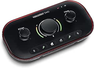 Focusrite Vocaster Two - USB Audio Interface for Podcasting, Streaming, Voiceover, Black