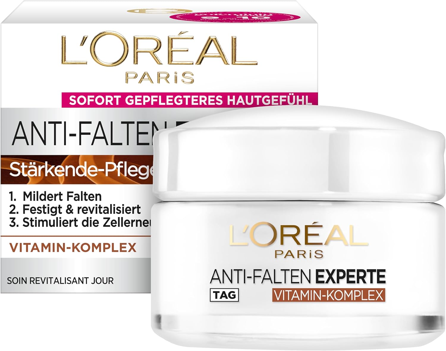 L’Oréal Paris Anti-Rimpel Expert Dagcrème 65+, Anti-Aging Gezichtscrème met Vitamine Complex, 50 ml