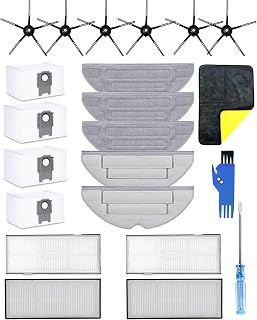 Yivy 22-piece accessory set, replacement parts kit for Roborock S8 Pro Ultra vacuum cleaner, 6xside brushes, 5xVibraRise 2.0 wipes, 4xHEPA filters, 4xdust bags, 1xcleaning brushes, 1xcleaning cloth