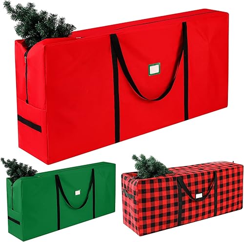 Bolsa de almacenamiento para árbol de Navidad, impermeable, árboles artificiales desmontados de 9 pies, decoraciones extra grandes, bolsas de mano