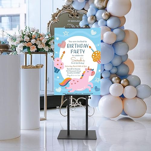 Miniatura 8 de Soporte para póster con base antideslizante, soporte de espuma ajustable de hasta 77 pulgadas, soportes de póster de doble cara para tablero y