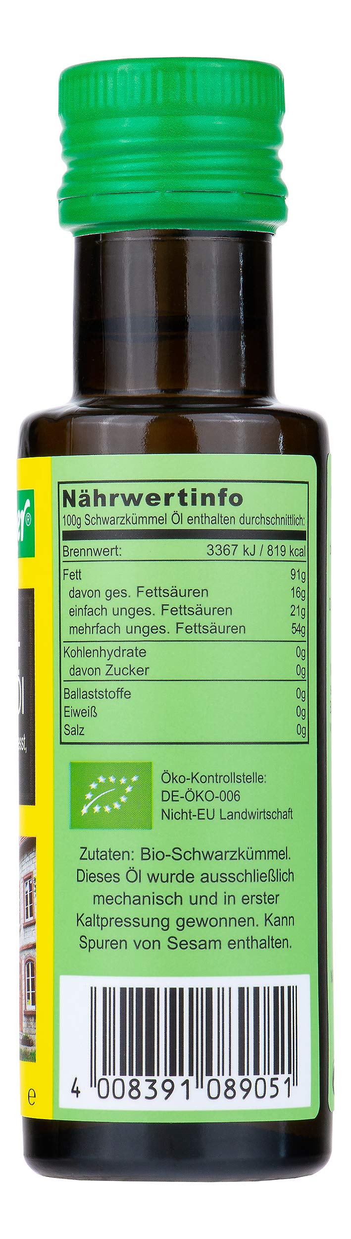 Seitenbacher Bio olejek z czarnuszki I pierwsze tłoczenie I tłoczony na zimno I natywny I (1 x 100 ml)