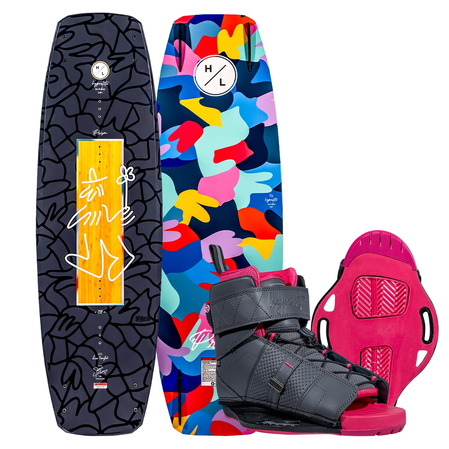 Hyperlite Prizm Wakeboard Package, 134cm w/ Viva Bindings, Sizes 4-8.5