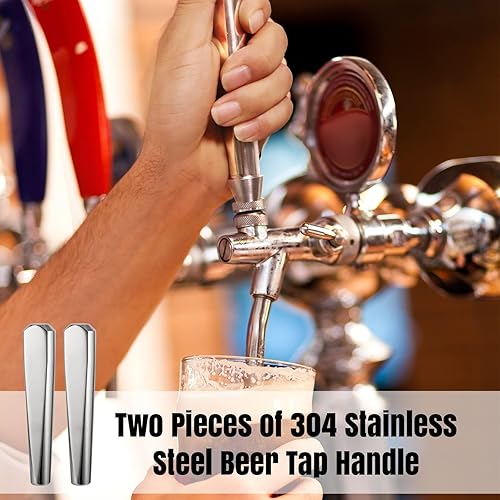 Miniatura 6 de Hgkeke 2 unids manija de grifo de cerveza todo 304 acero inoxidable barril grifo mango estándar 38 "hilo americano barril cerveza grifo manijas para