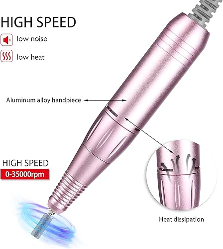 Miniatura 4 de Mango de repuesto para taladro de uñas, 30000 rpm, máquina de taladro eléctrico de uñas, máquina pulidora de uñas, pieza de mano para manicura y