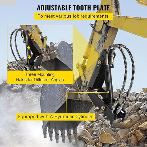 Miniatura 6 de Mophorn Pulgar de retroexcavadora hidráulica de 18 pulgadas pulgar de excavadora resistente de 12 pulgada de grosor soldadura de acero negro en