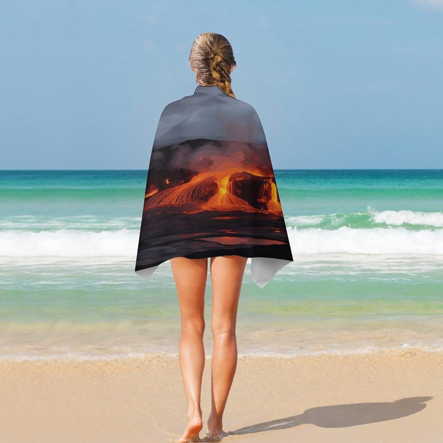 Swimming Towel, Kilauea Volcano Printed Fashion Towel,Portable Towel,Durable Towel