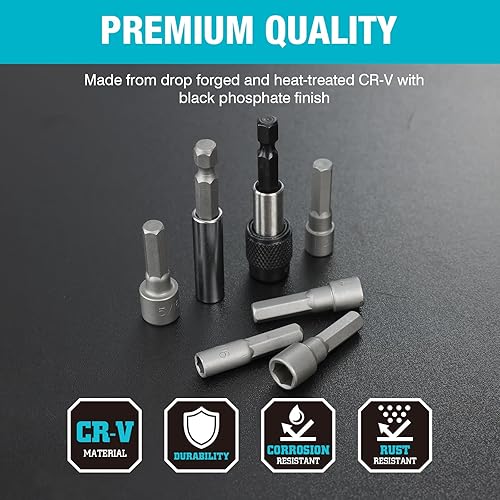 Miniatura 2 de DuraTech Juego de 99 brocas de acero de alta velocidad, juego de brocas de titanio y destornillador con estuche resistente para metal, madera,