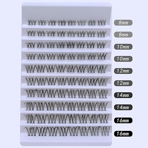 Miniatura 6 de Extensiones de pestañas en racimo para bricolaje en casa, banda súper fina de 0.012 in y pestañas suaves en racimo con aspecto de ojo de gato,