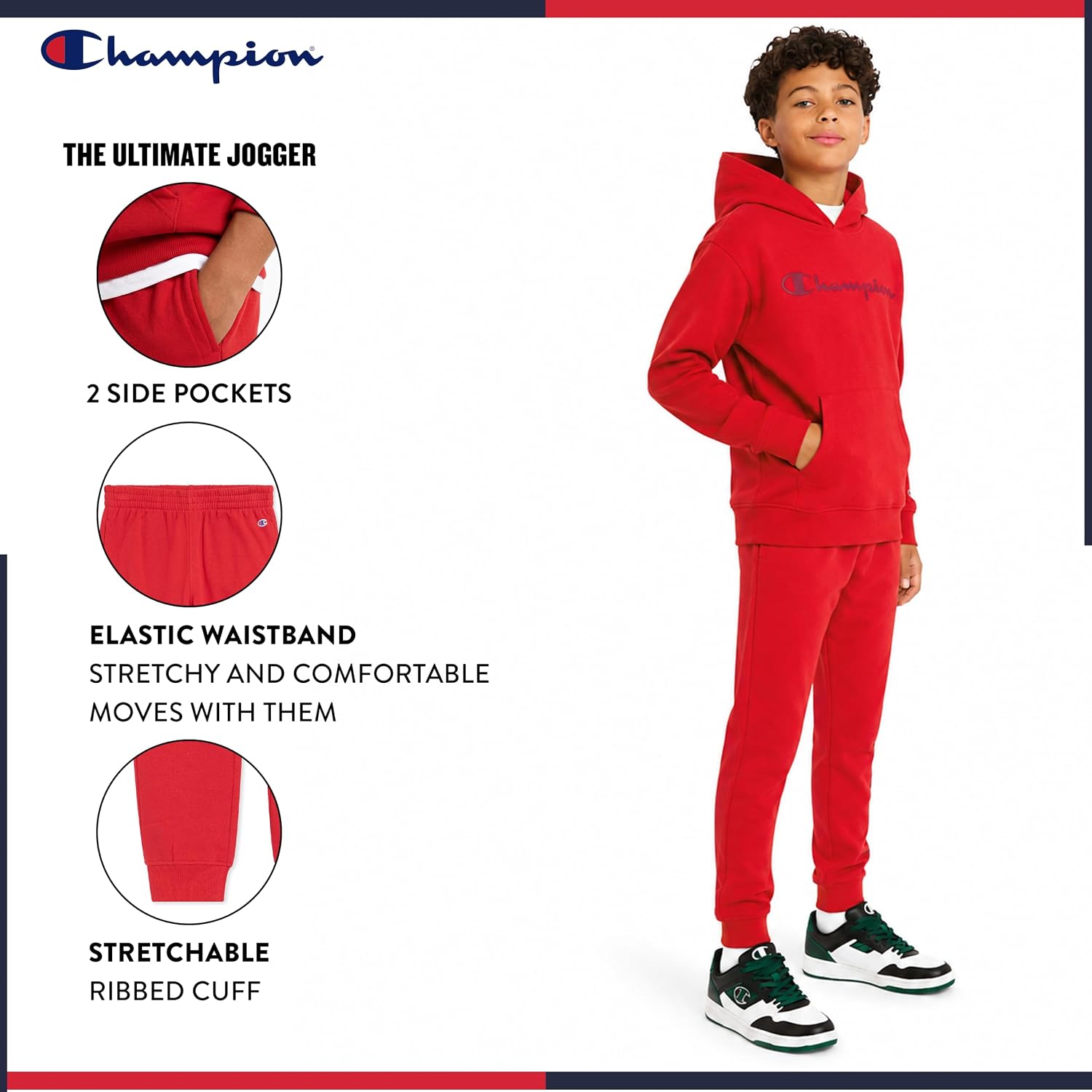 71MZlfZCZQL._AC_SL1500_ Champion Boys' Fleece Hoodie and Jogger Set