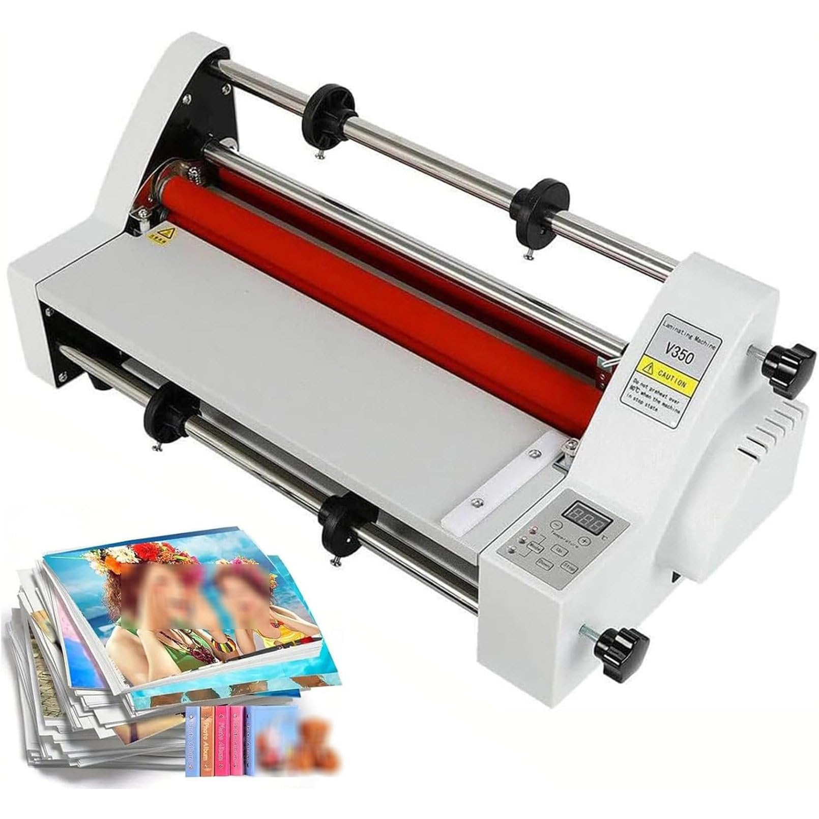 Laminator Na GorąCo Na Zimno, Laminator Z WyśWietlaczem Cyfrowym Jedno- I Dwustronna Maszyna Do Laminowania, Laminator Na GorąCo Na Zimno, Kontrola Temperatury, 35 Cm,220v