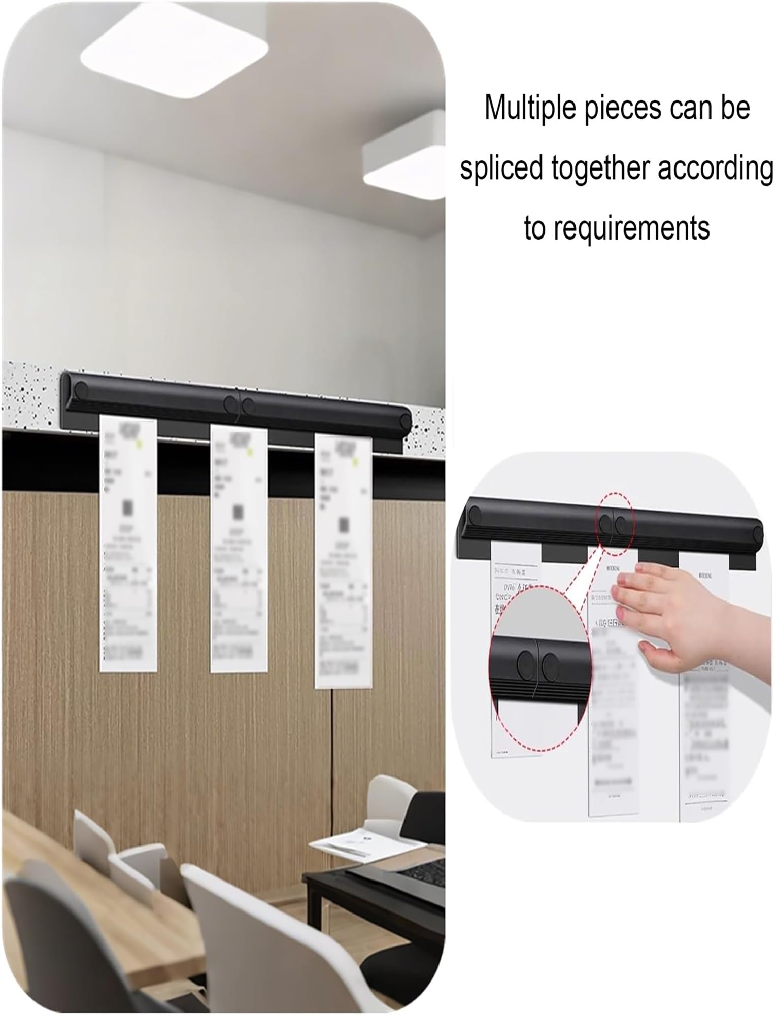 Riel de control deslizante, porta tickets de aluminio for cocina, restaurante, oficina, cafeterías y bares, fácil de usar for organizar pedidos y notas.(120cm/47.2in)