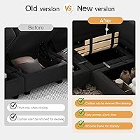 Vista 4 de Belffin Sofá Seccional Modular de Terciopelo con Chaise Lounge Sofá Cama Seccional con Chaise de Almacenamiento Sofás Cama Sofá para Sala de Estar