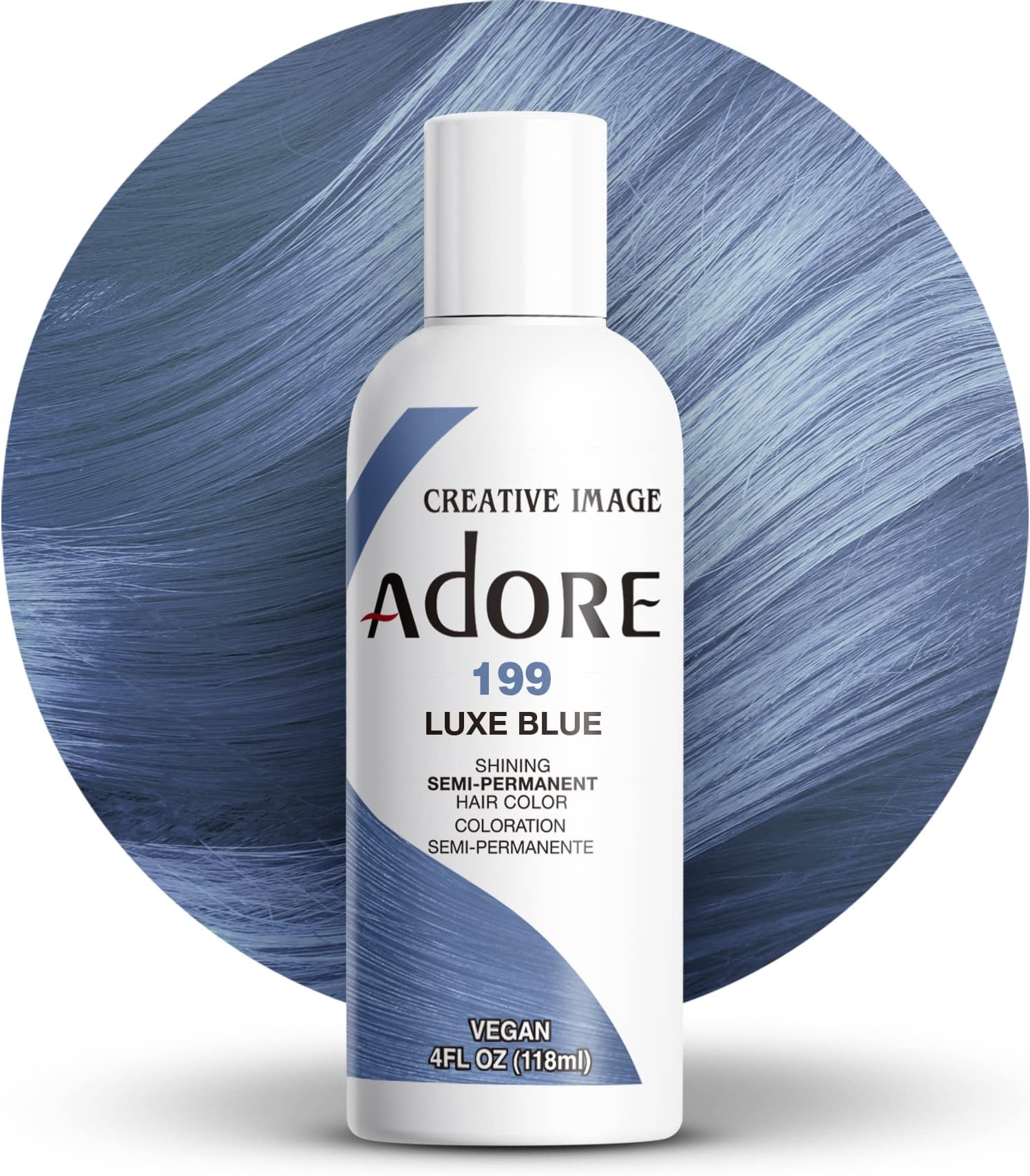 Semi Permanent Hair Color (199 Luxe Blue) | Vegan & Cruelty-Free Blue Hair Dye | No Ammonia, No Peroxide, No Alcohol | 4 Fl Oz