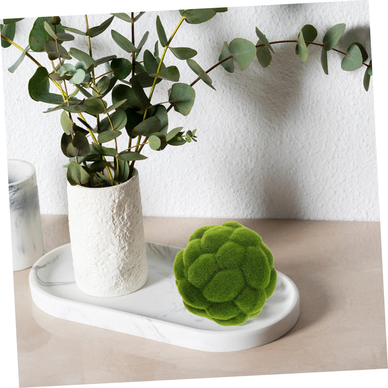 Esferas de Musgo Artificial Verde 3 Piezas de Plástico para Decoración
