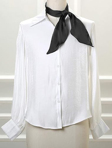 Vista 32 de Allegra K Bufandas flacas puras de color sólido liso para mujer, banda larga para el pelo Albaricoque