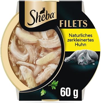 SHEBA Filets Adult Katzenfutter in Sauce mit Huhn 16 x 60g Schale