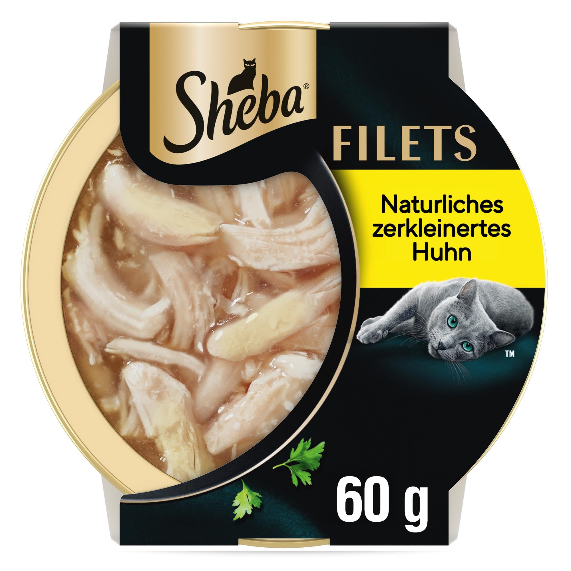 SHEBA Filets Adult Katzenfutter in Sauce mit Huhn 16 x 60g Schale