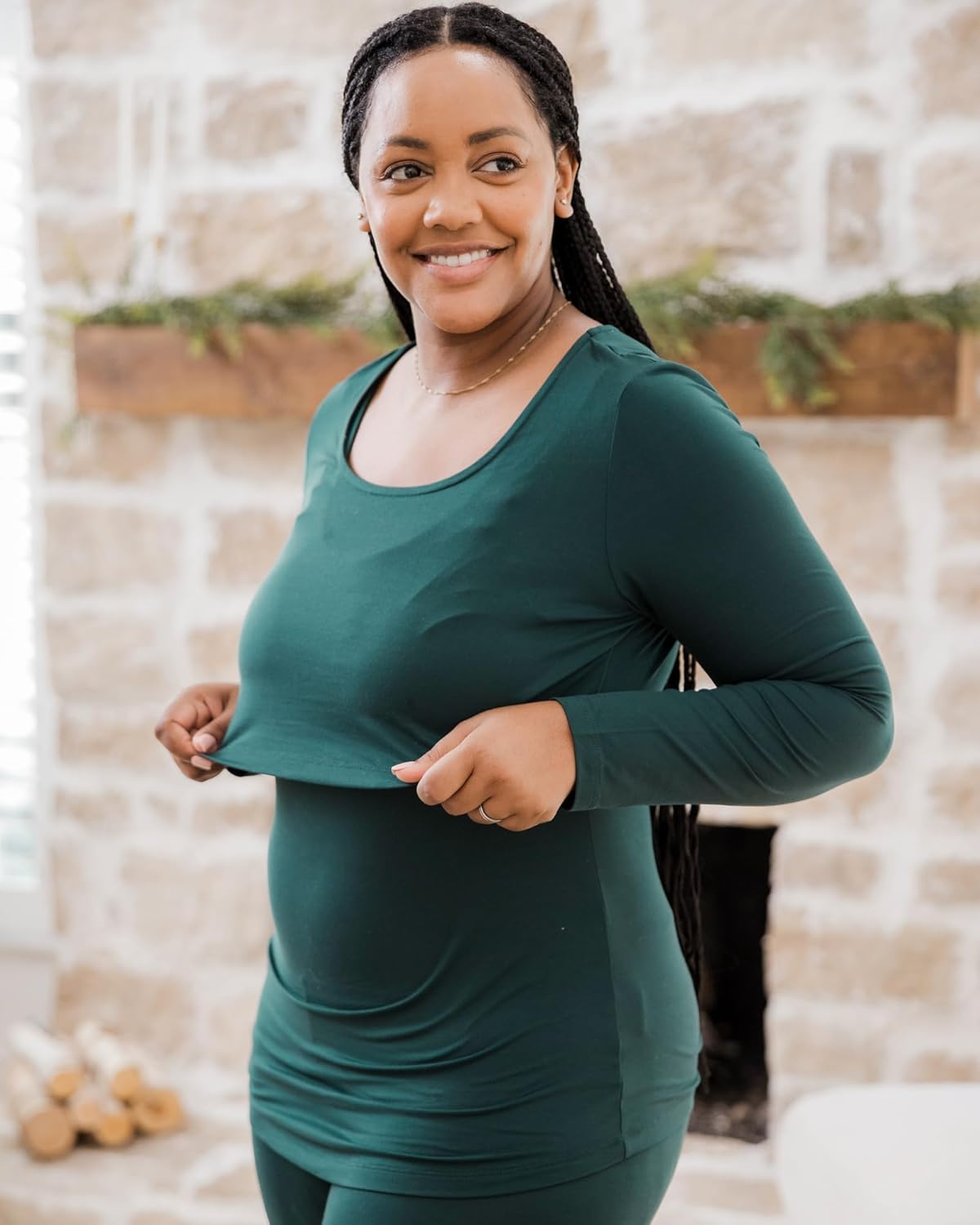 Kindred Bravely Jane Maternity Pajamas & Postpartum Lounge Sets for Women, Long Sleeve Nursing Pajamas - Image 2