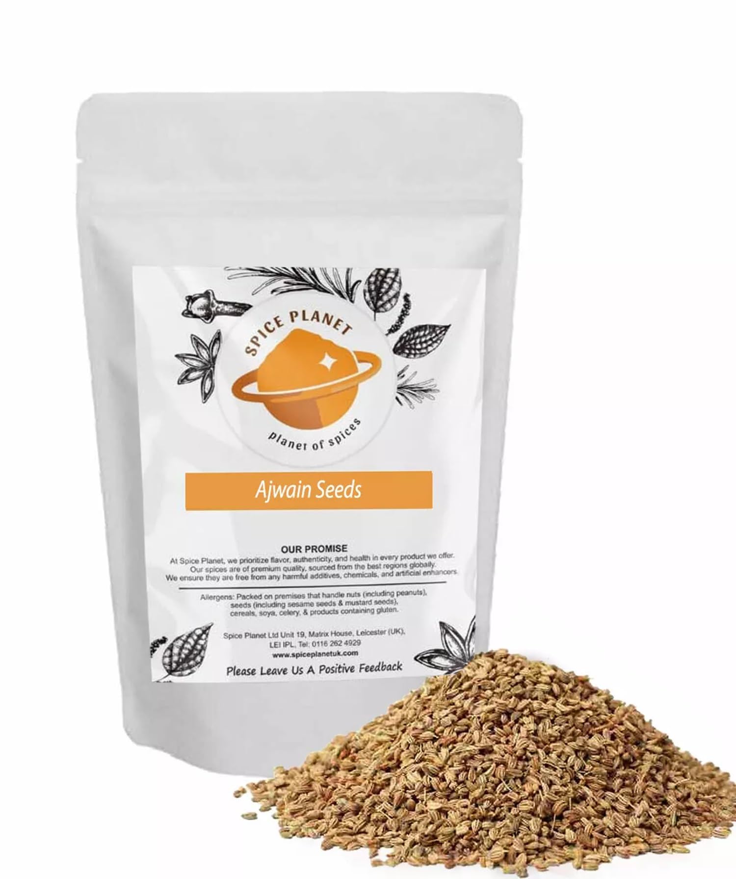 Carom Seeds (Ajwain | Ajmo) Whole Premium Quality by Spice Planet® 25g-1.9kg (50 Grams)