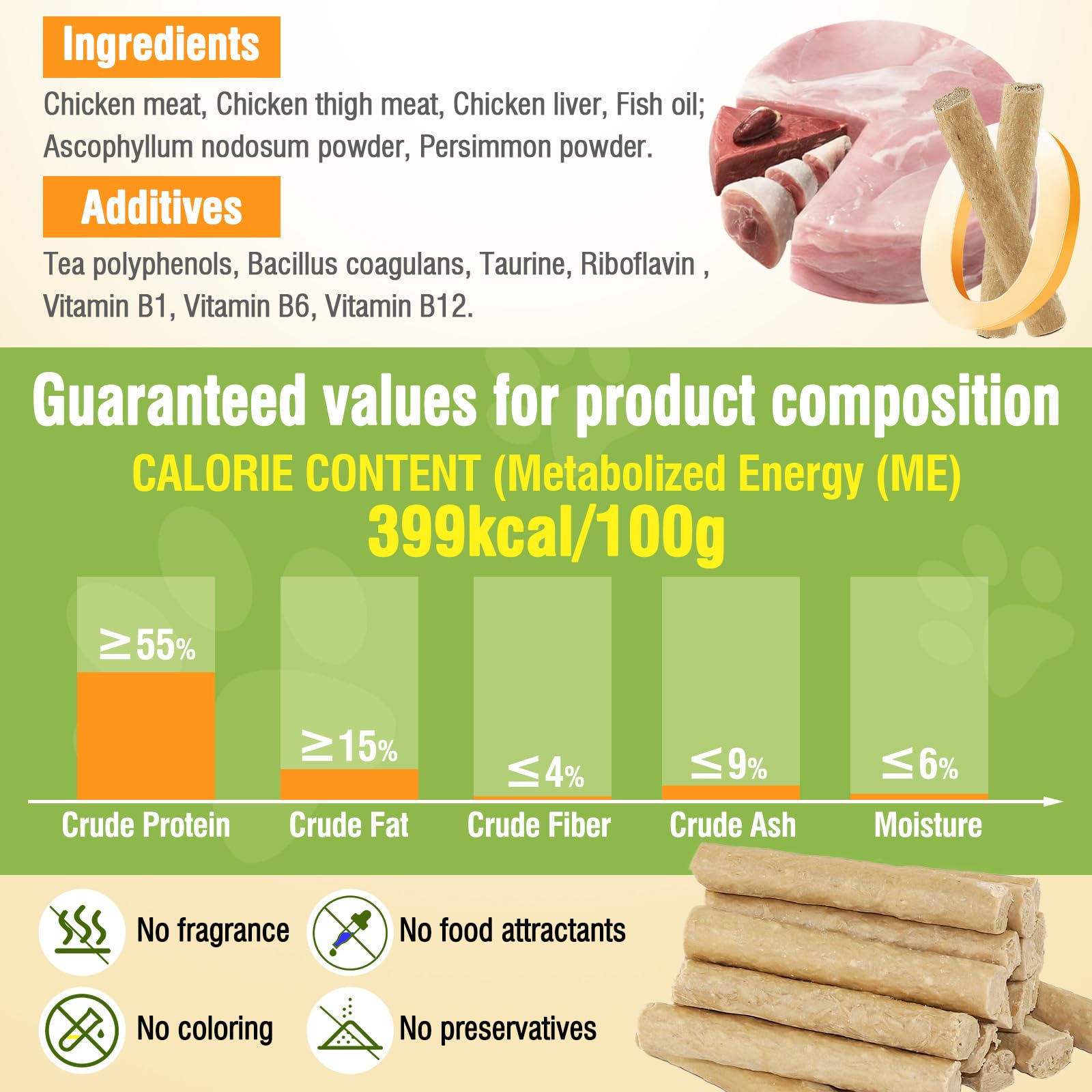 Freezed Dried Cat Chew Sticks, Cat Dental Treats for Freshens Breath and Controls Tartar, Feline Teething Sticks - image 6