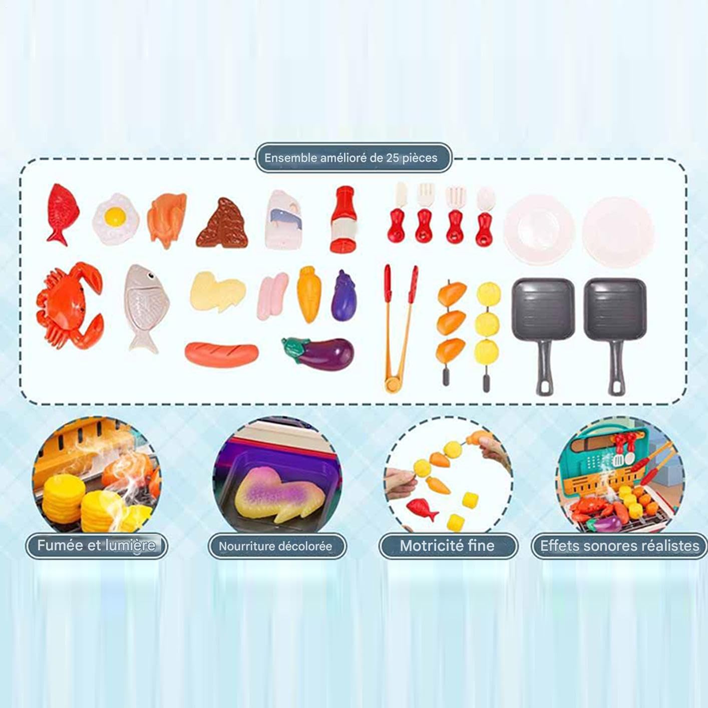 Juego De Parrilla De Barbacoa para Niños Pequeños Kit De Barbacoa De