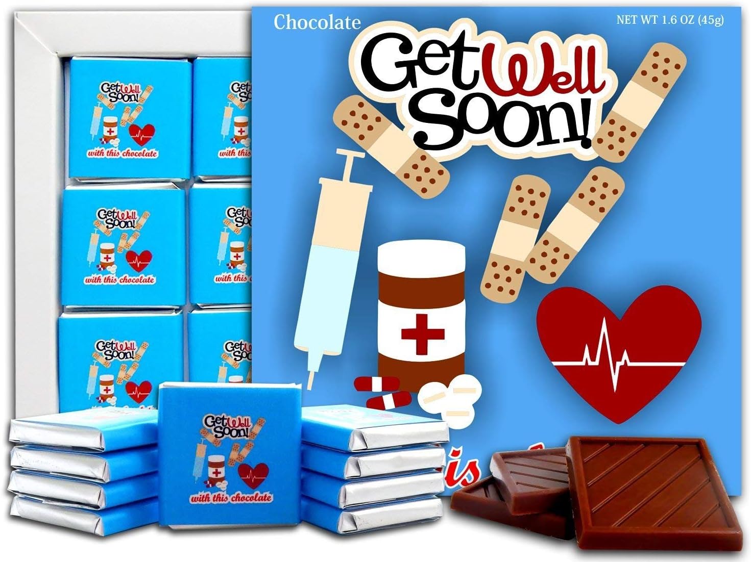 GET WELL SOON Chocolate Gift Set, 5x5in, 1 box (BluePrime)