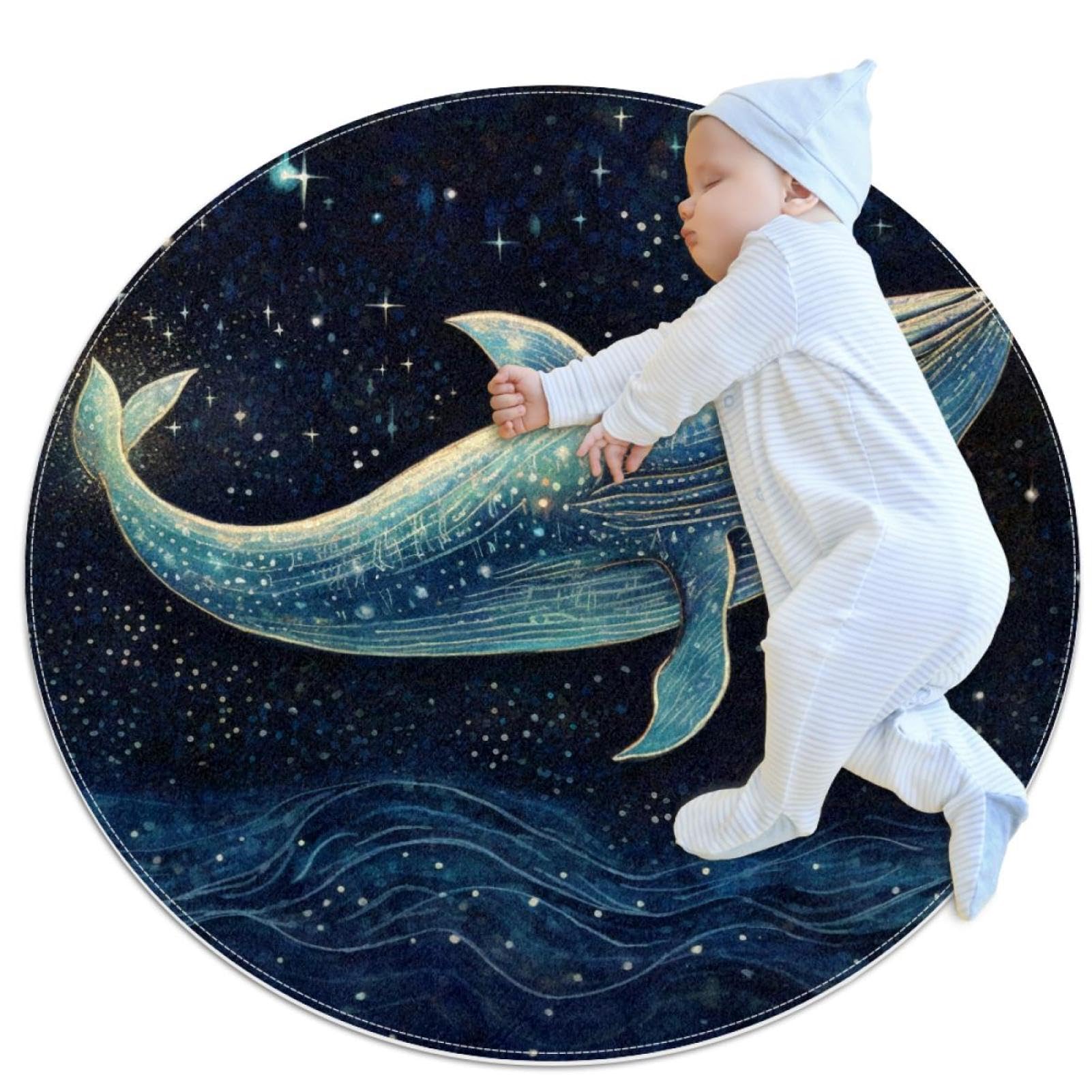Tapis de salle de bain baleine nébuleuse déco chambre enfant