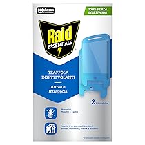 Raid Essentials Trappola Insetti Volanti Doppia Ricarica Antimosche, Antimoscerini e Antitarme, Senza Insetticida, Protezione 24, 7 dagli Insetti Volanti, per uso Interno, Confezione da 2 Ricariche