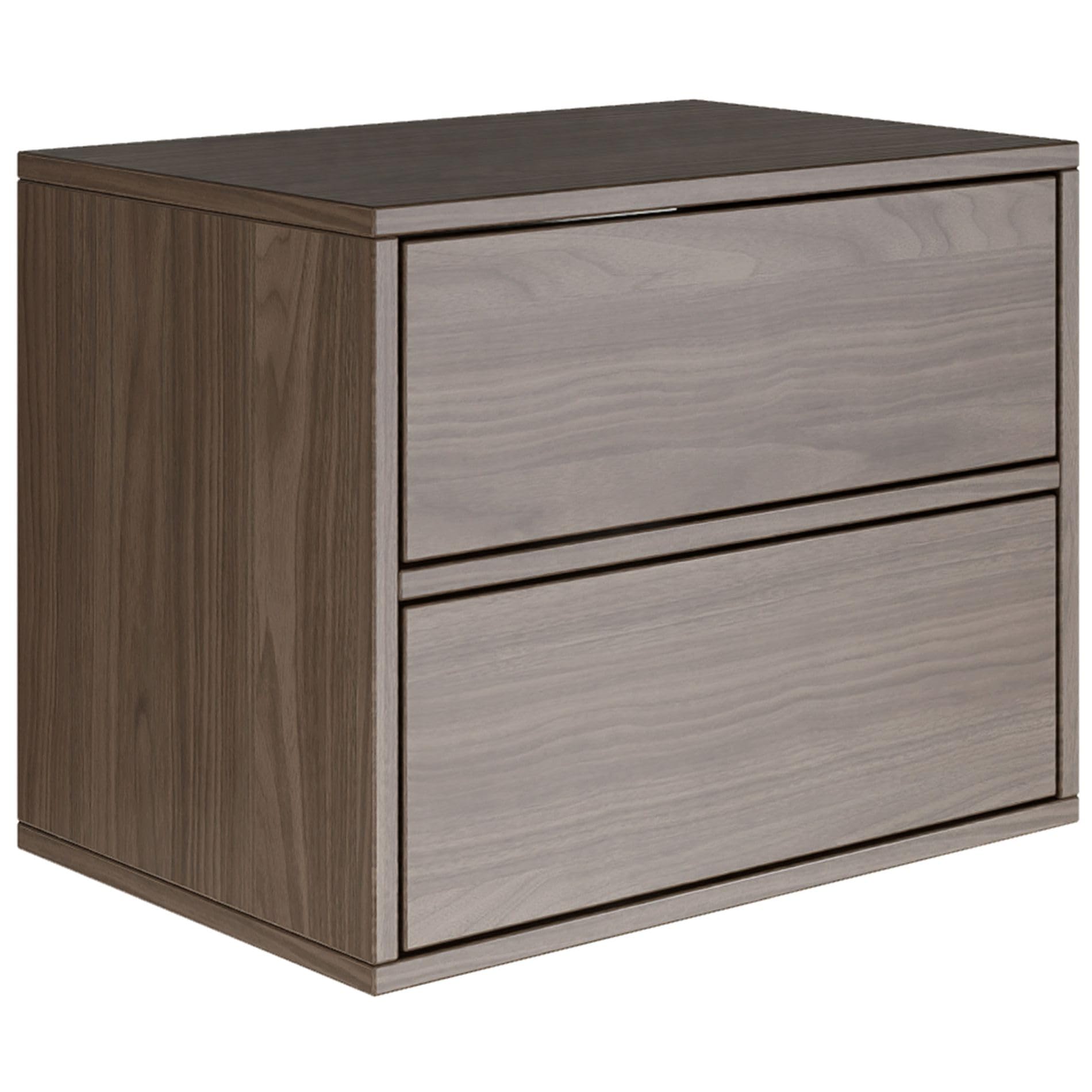 Selsey Comodino Sospeso Camera da Letto Framme 50 cm Finitura Noce Wisconsin 2 Cassetti Spaziosi Push to Open Senza Maniglie Design Minimalista Pannello Laminato 16mm