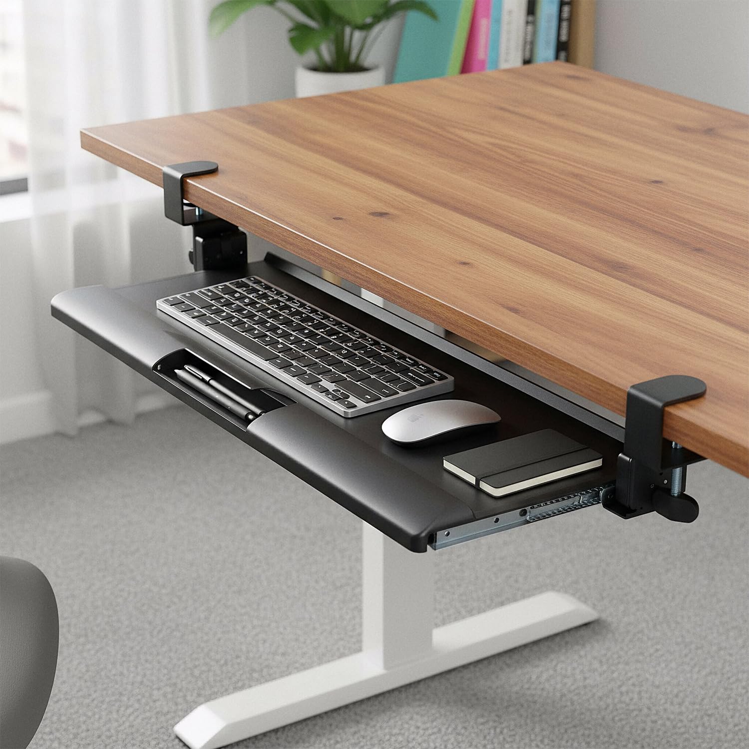 Amazon Basics Ergonomic Under-Desk Keyboard Tray | Slide-Out