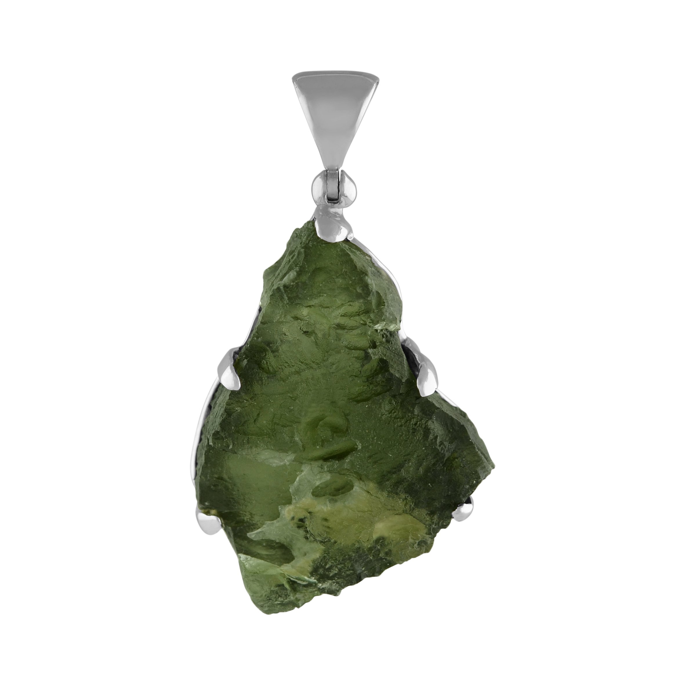 Starborn Pendente moldavite naturale 15-20 carati in argento sterling 925