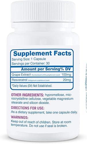 Miniatura 2 de Hyalogic Resveratrol 30 Cápsulas - Suplemento para articulaciones con extracto de semilla de uva - Suministro para 30 días