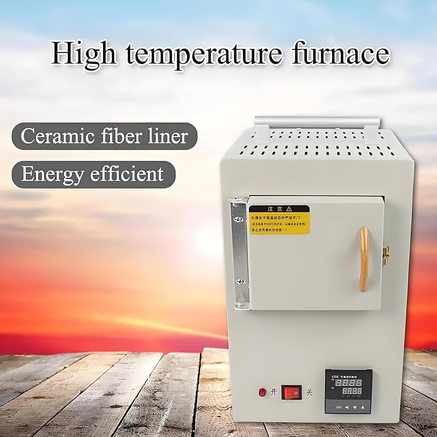 1500 W elektrischer Labor-Muffelofen, wissenschaftlicher Labor-Muffelofen, 100–1000 °C Hochtemperatur-Elektroherde for geschlossene Labore mit integrierter Programmsteuerung for präzises Heizen